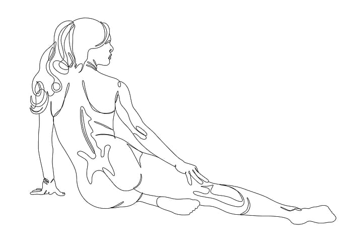 Nude Woman Line Art