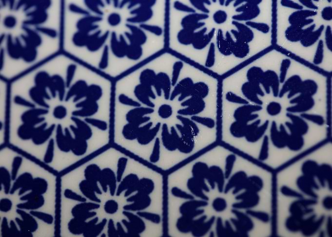 Blue flowers pattern plate