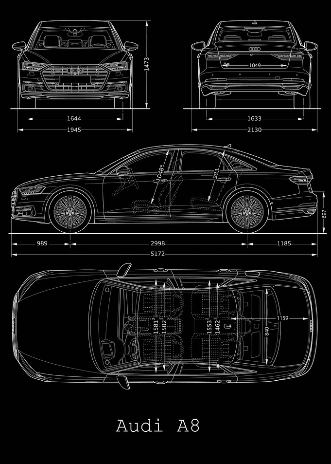 Audi A8 2017 Blueprint