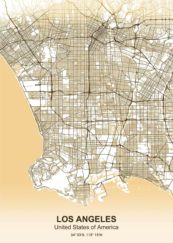 los angeles pastel map