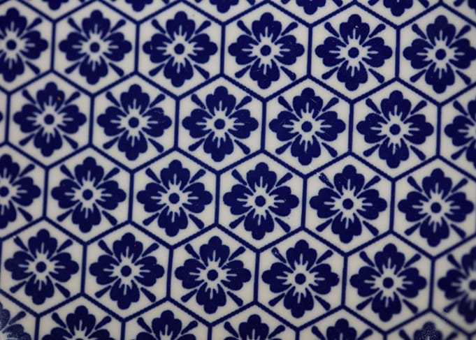 Blue flowers pattern plate