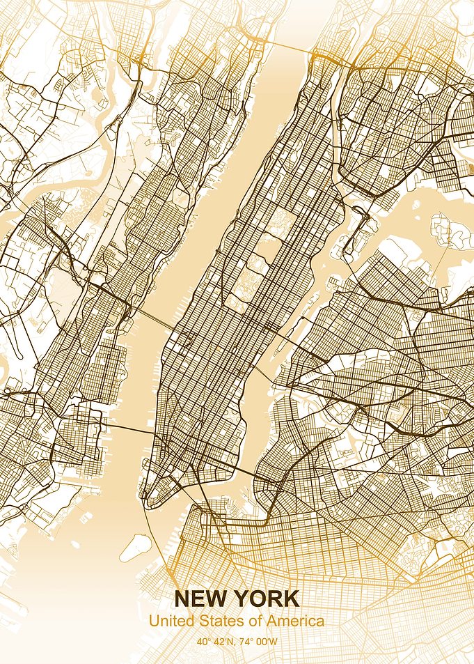 new york pastel map