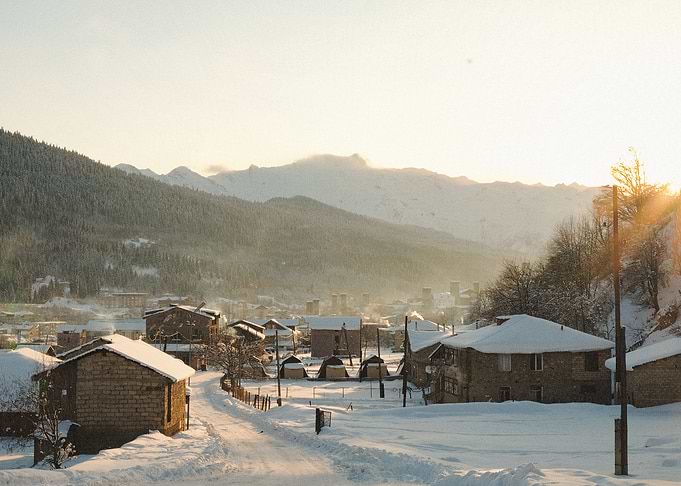 Sunsent in Mestia