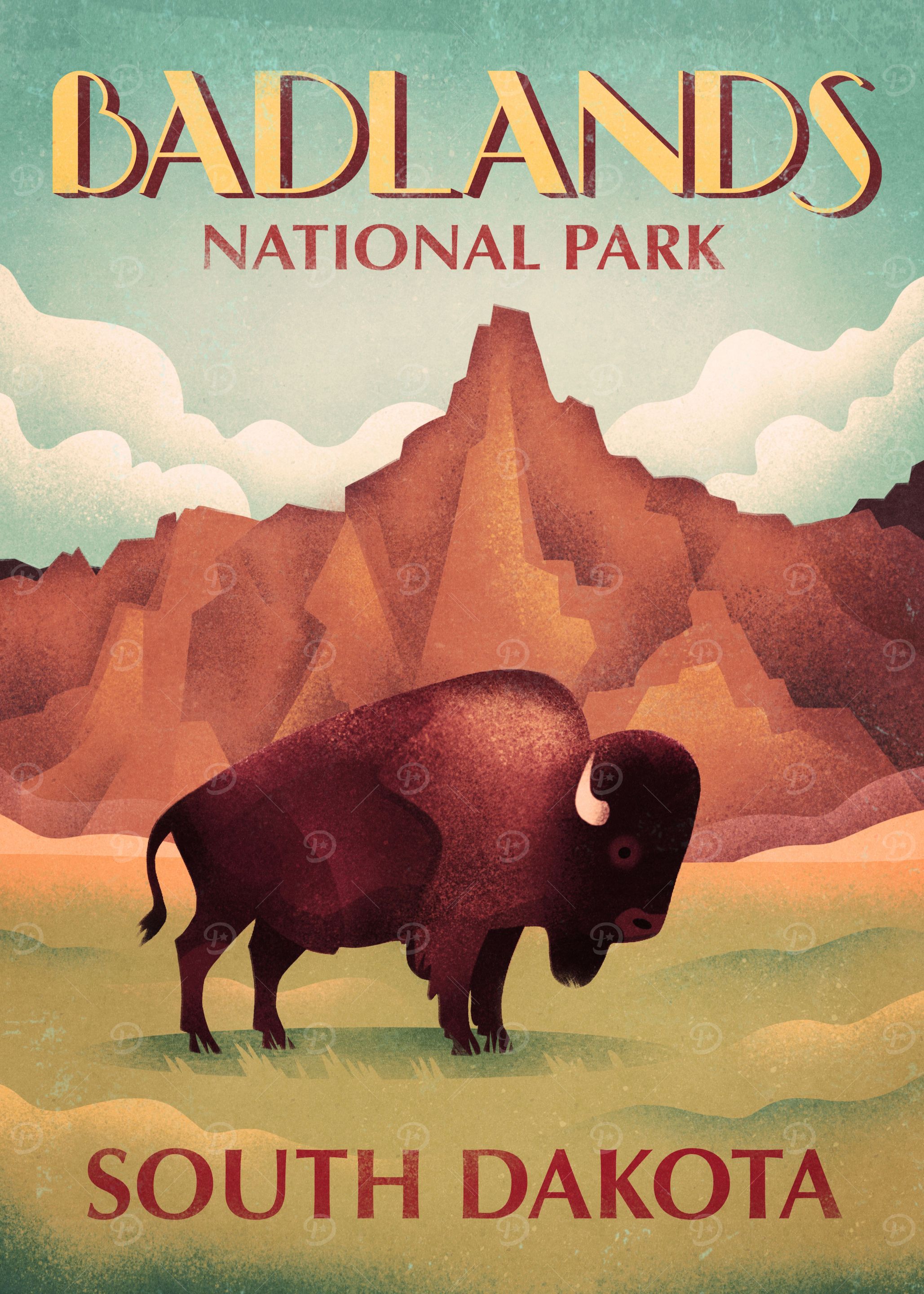 Badlands Travel Poster