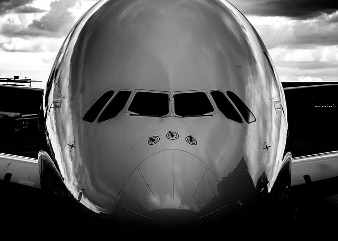 Airplane black and white