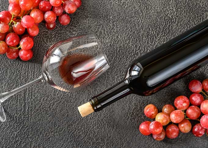 Glass and bottle of wine