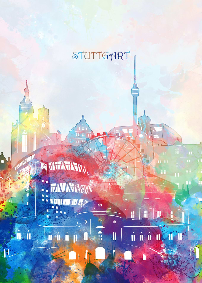 stuttgart cityscape color
