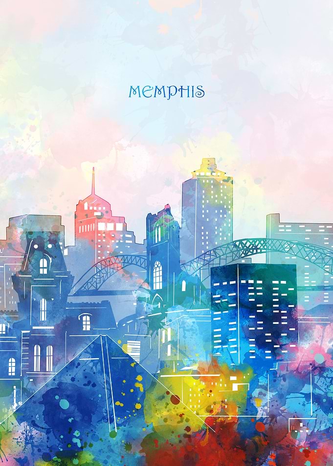 memphis cityscape color