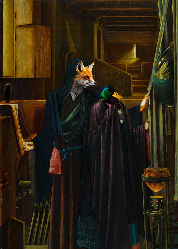 Religious fox and duck