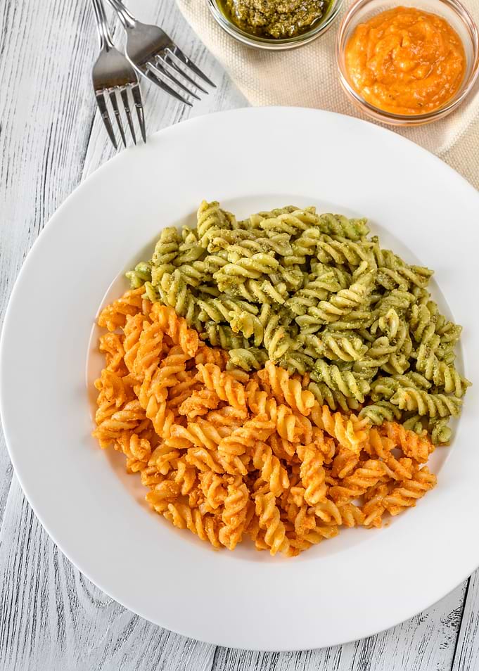 Colorful pasta
