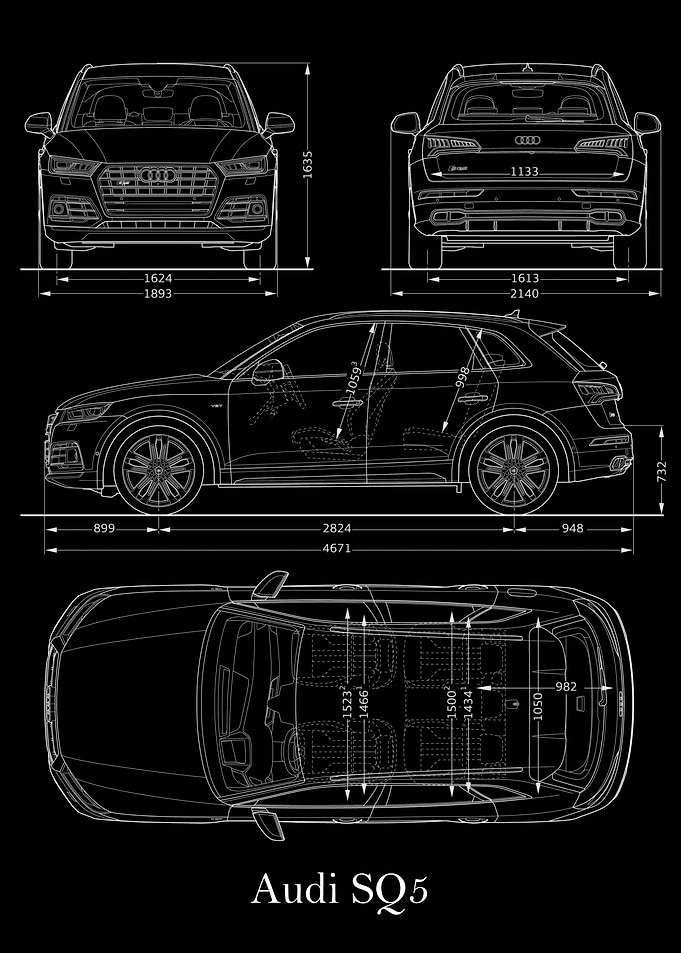 Audi SQ5 2017 blueprint