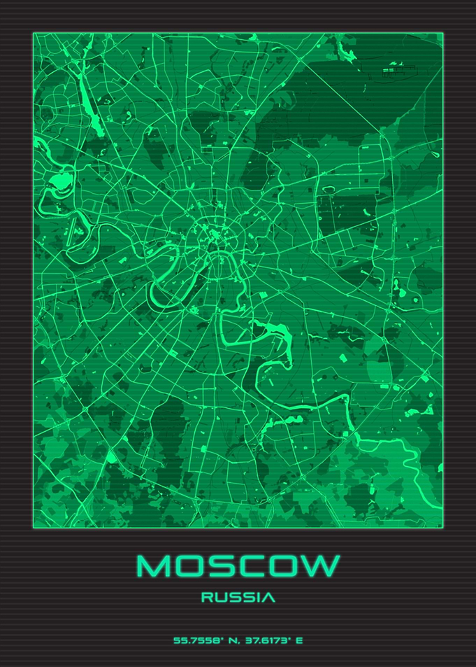 Moscow City Synthwave Map