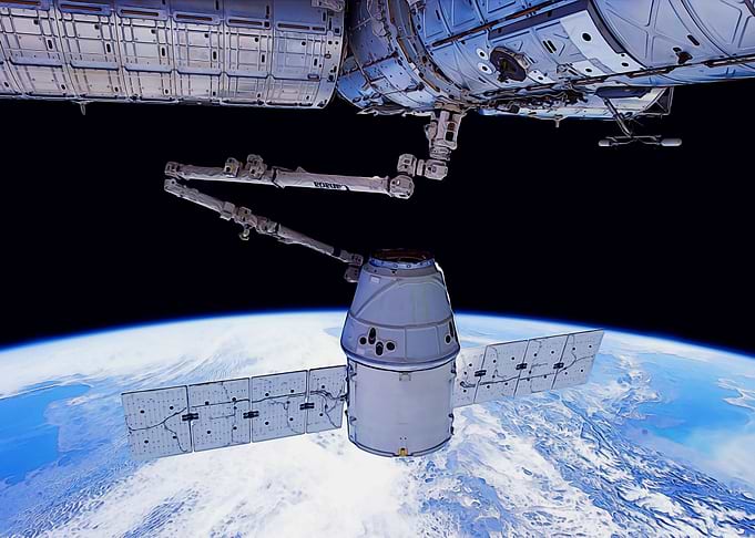 Dragon capsule and ISS