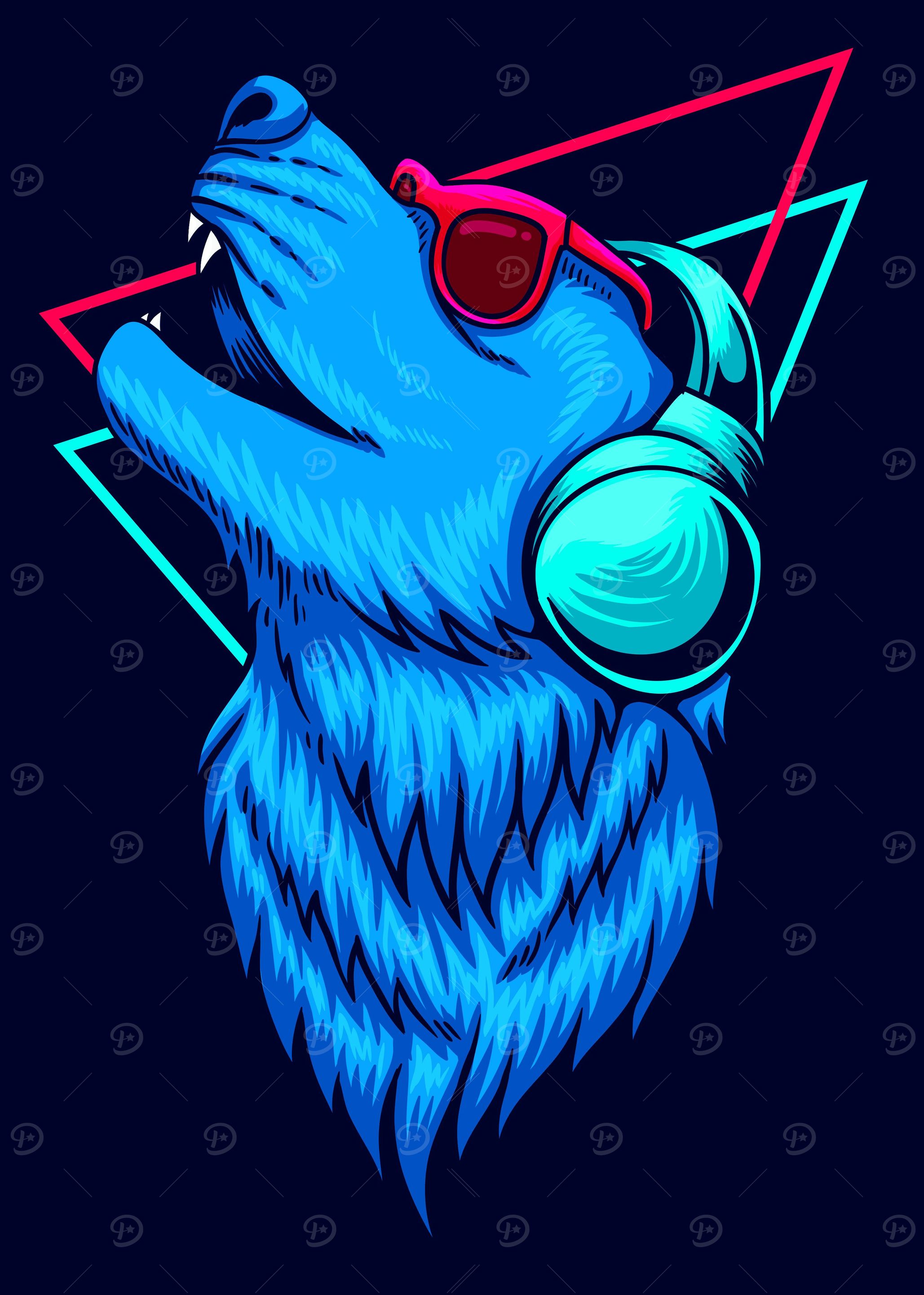 The beautiful wolf head