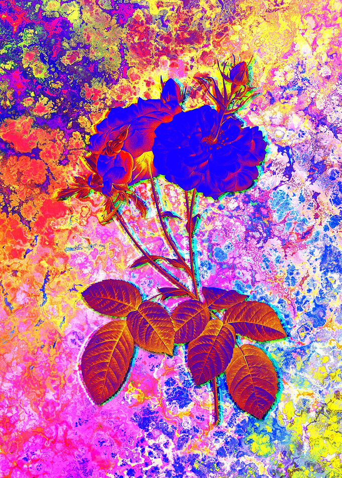 Neon Botanical Drawing
