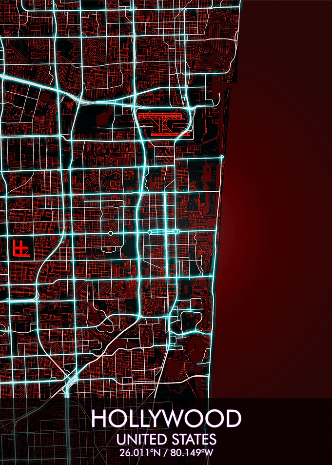Hollywood Florida Map