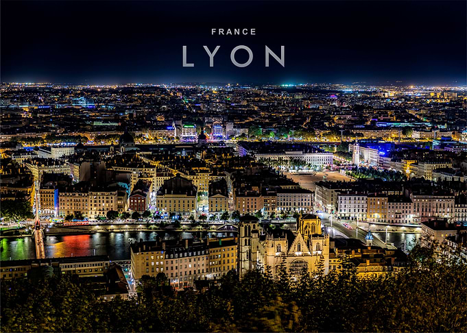 Lyon city night