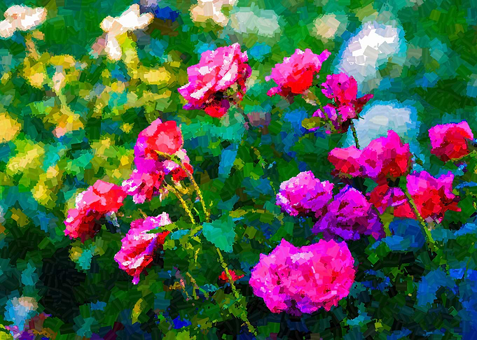 Red Roses In The Garden