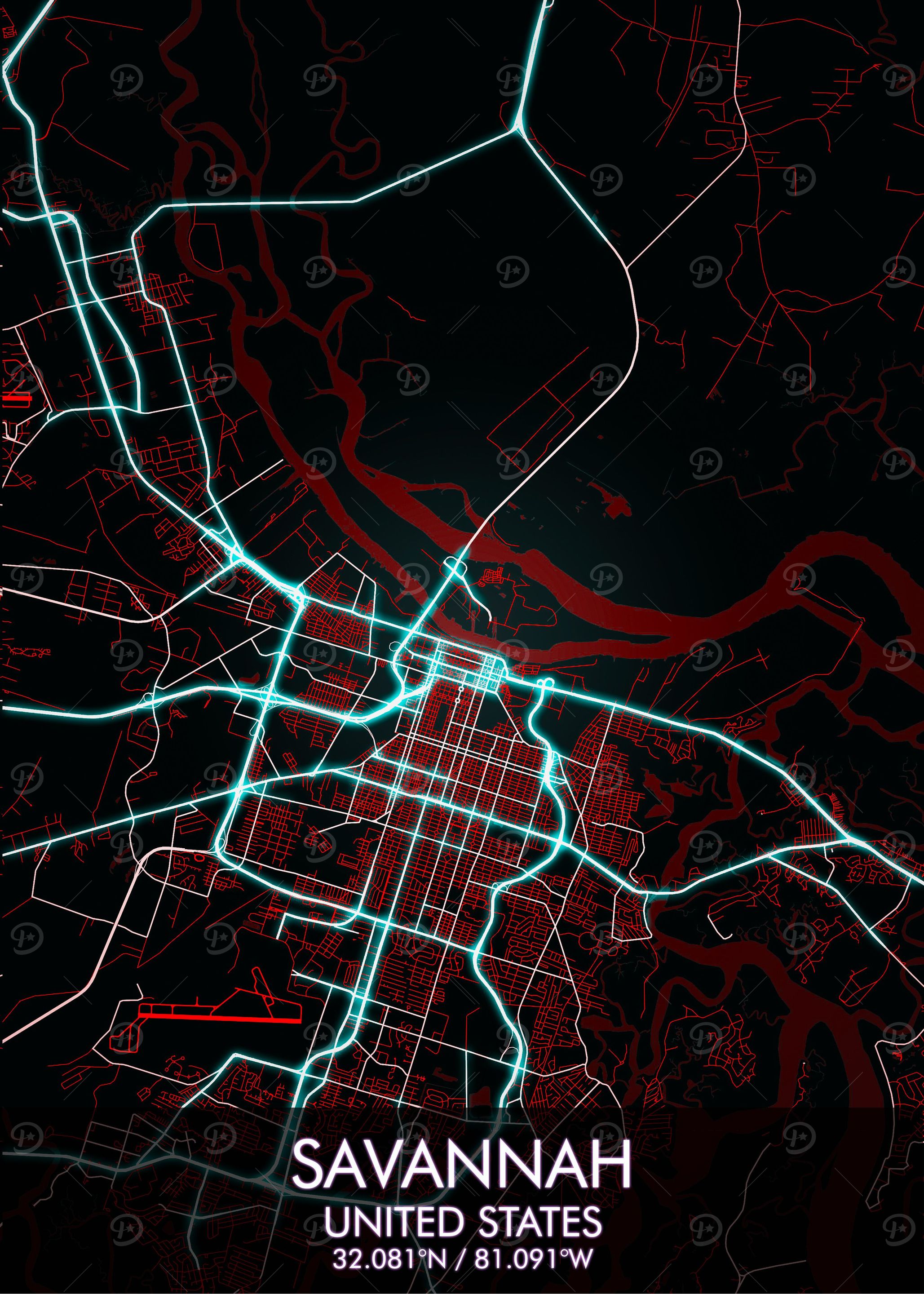 Savannah Georgia City Map