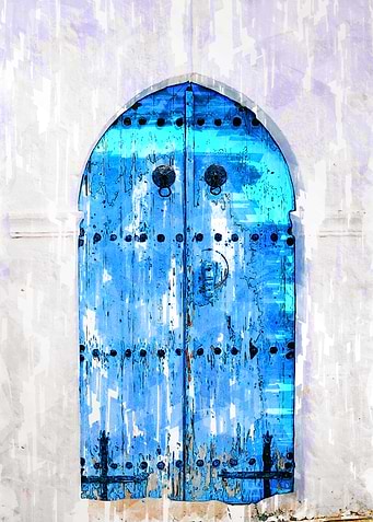 Blue Wooden Door Vintage