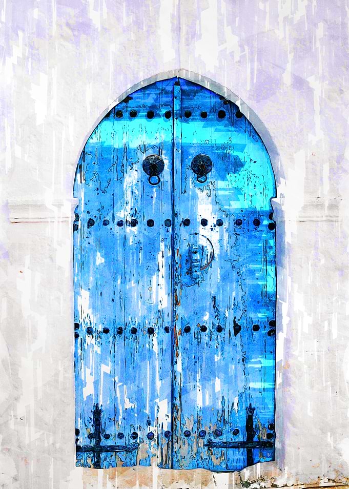 Blue Wooden Door Vintage