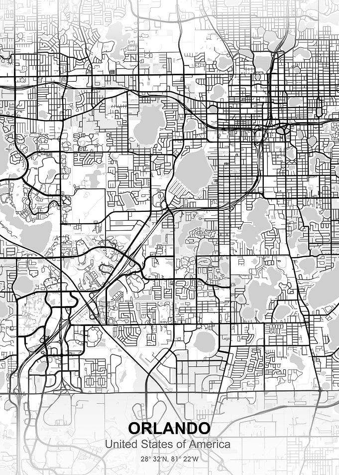 orlando city map white