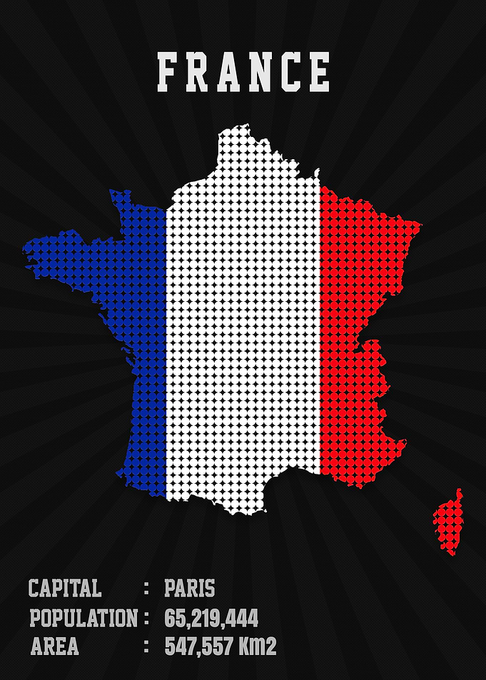 France Flag Map