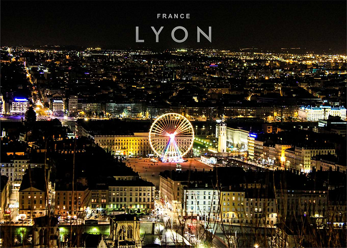 Lyon city night