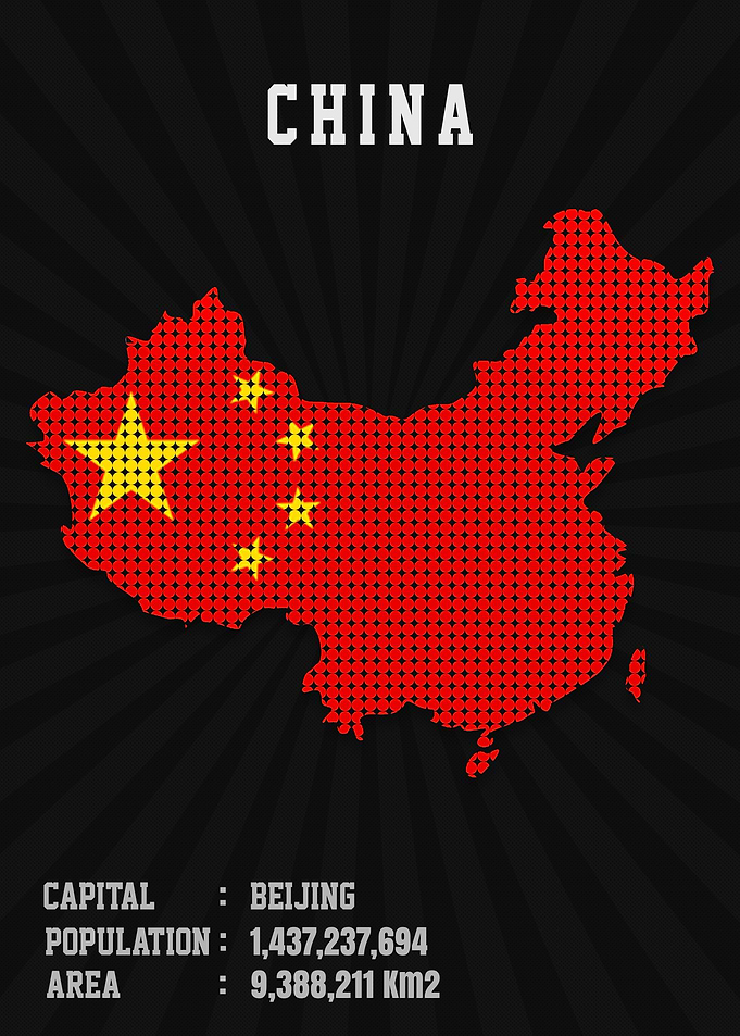 China Flag Map