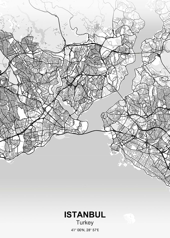 istanbul city map white