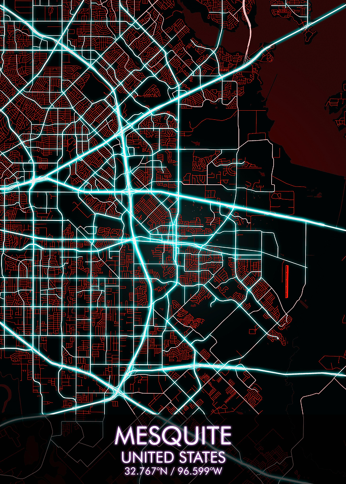 Mesquite Texas City Map