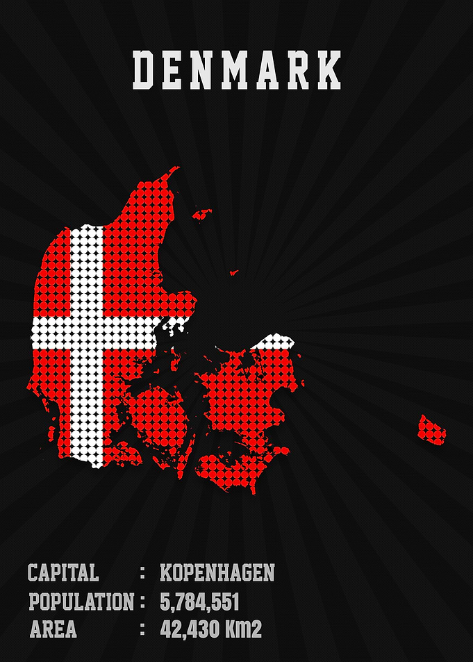 Denmark Flag Map