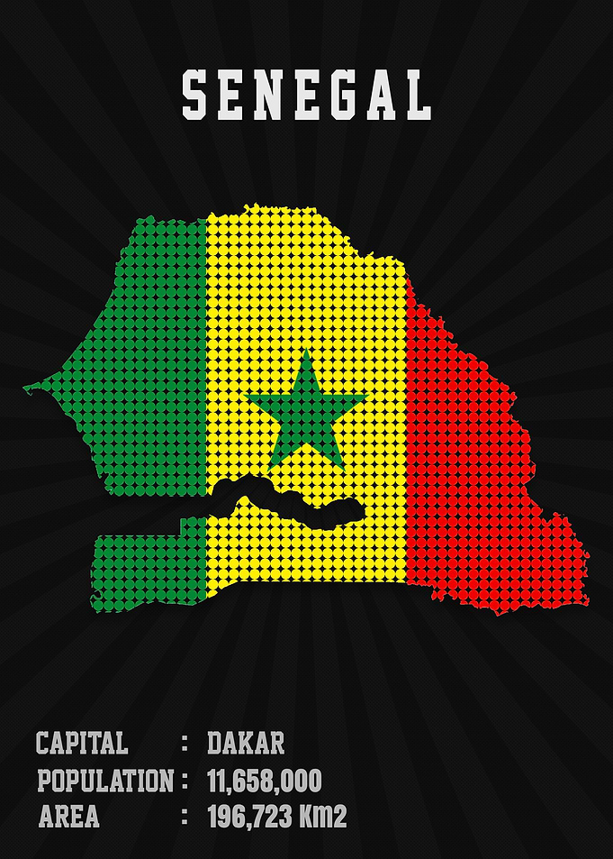 Senegal Flag Map