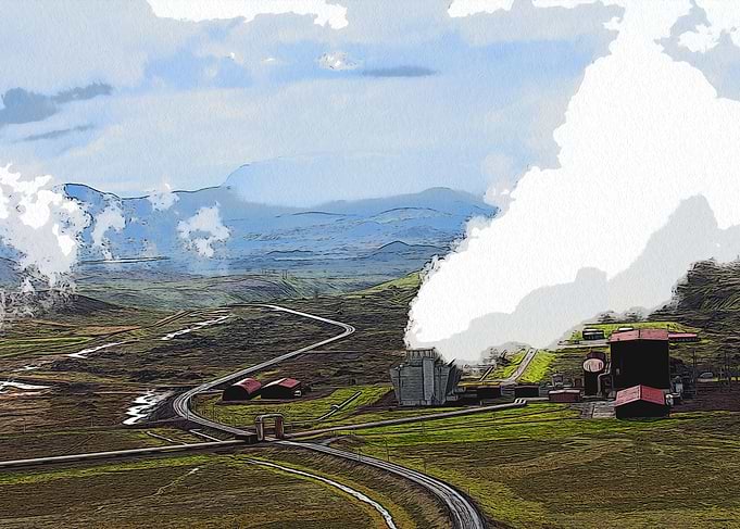 Iceland landscape Myvatn