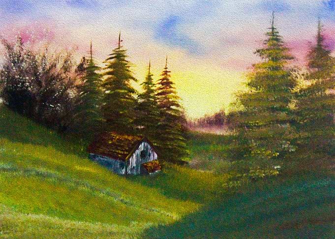cabin on a meadow