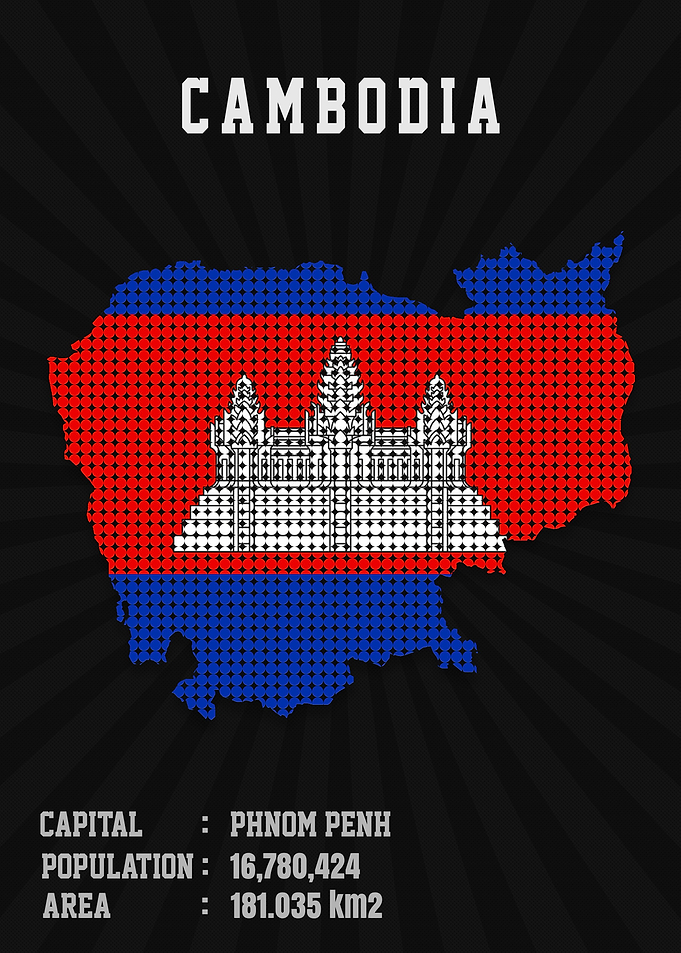 Cambadia Flag Map