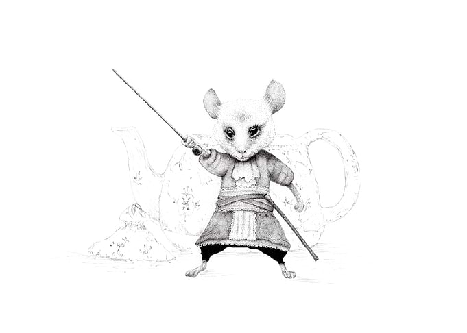 Dormouse pen drawing