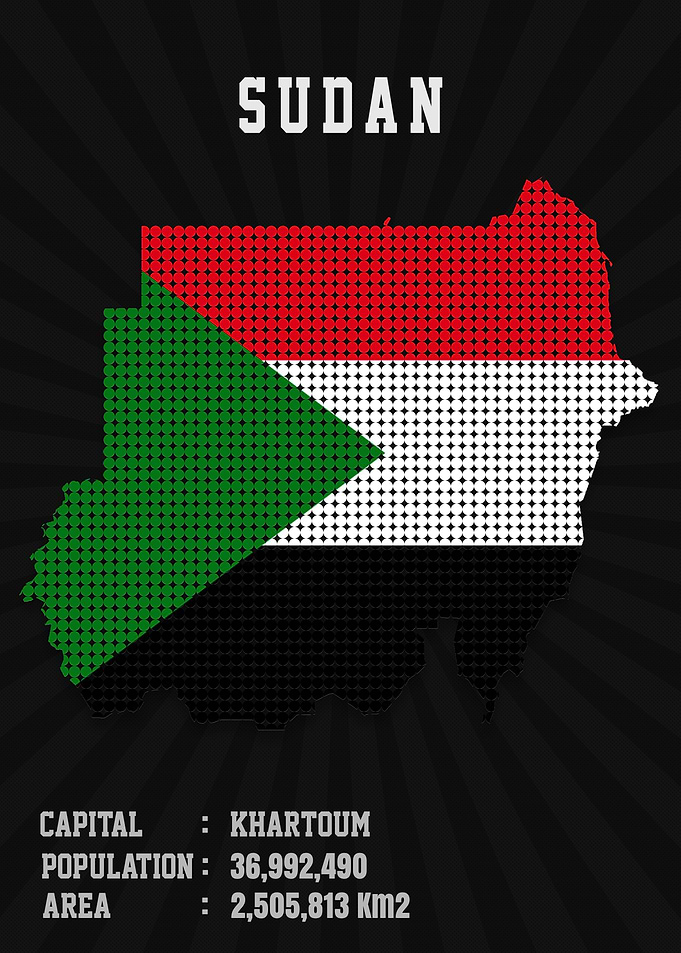 Sudan Flag Map