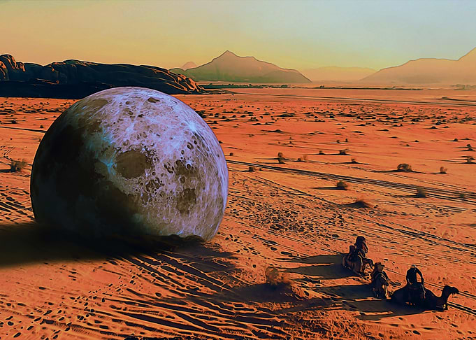 Moon in the desert