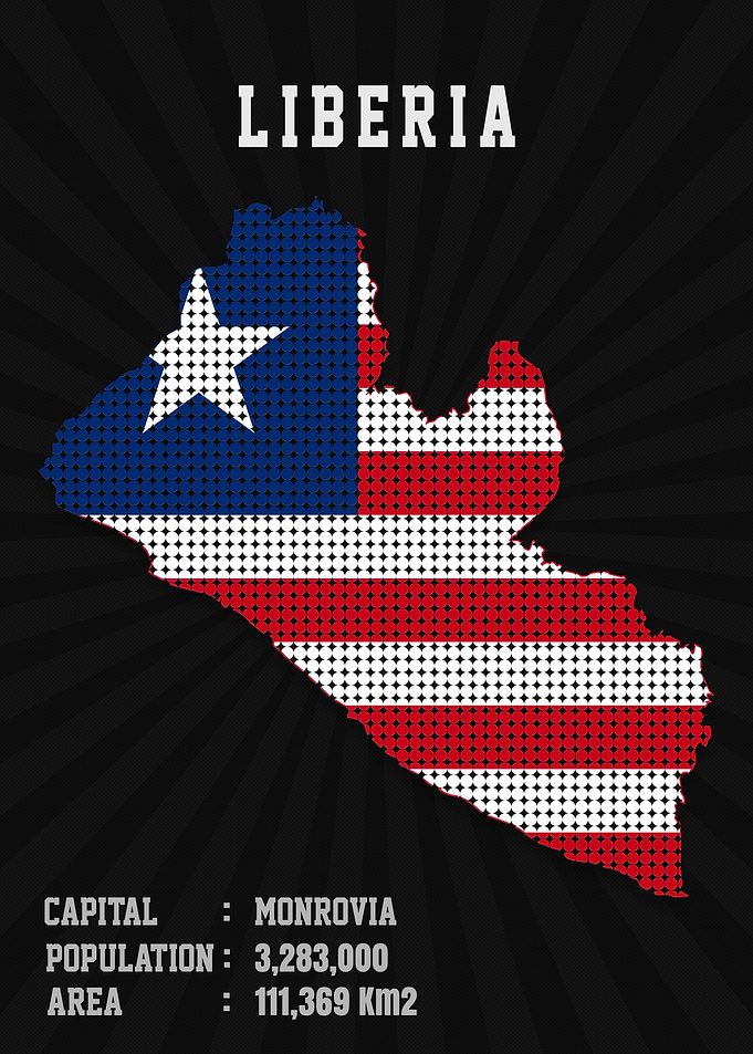 Liberia Flag Map
