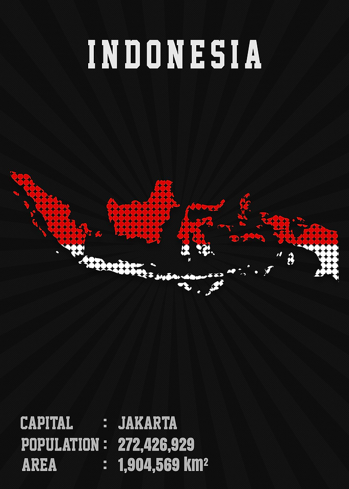 Indonesia Flag Map