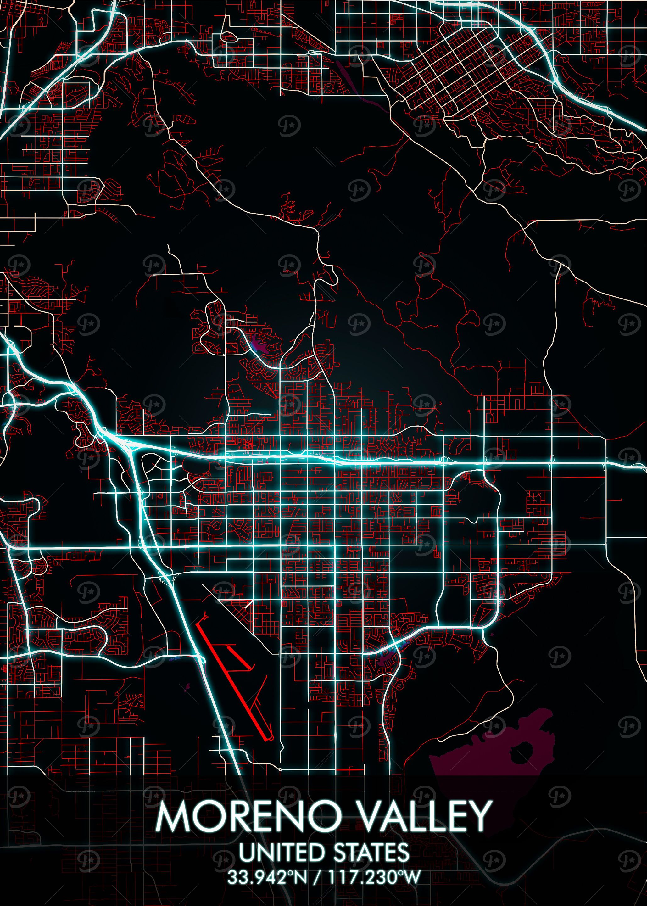 Moreno Valley US City Map
