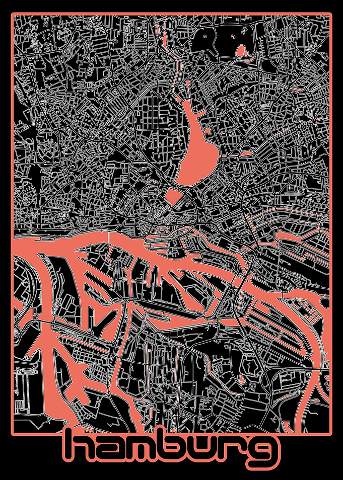hamburg map black