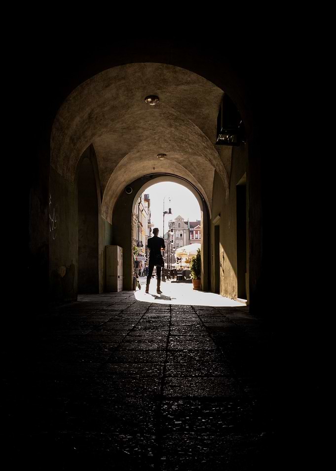 Man in an archway