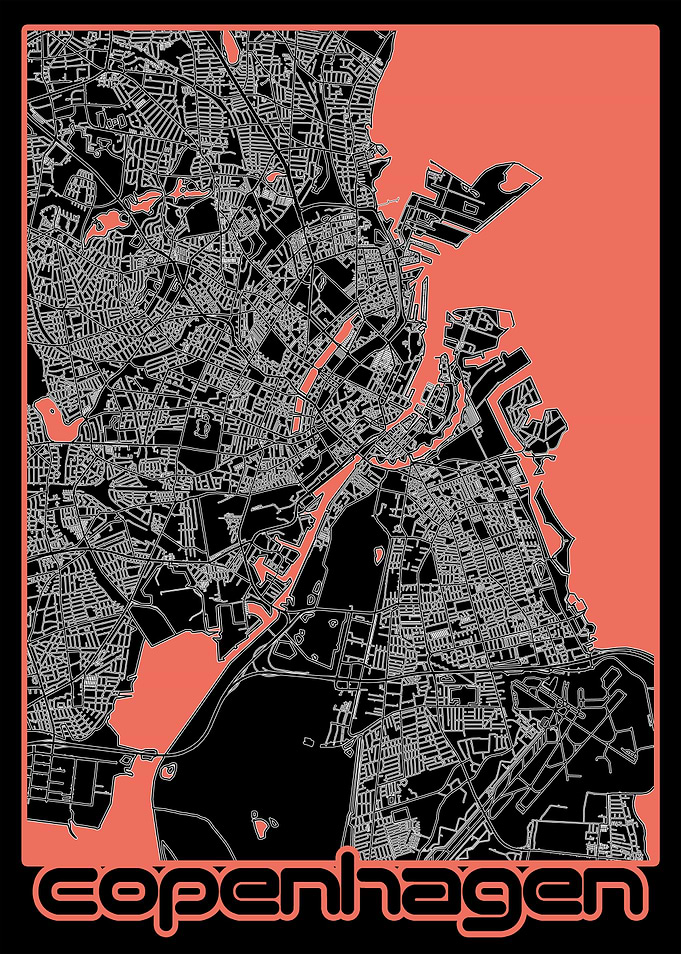 copenhagen map black