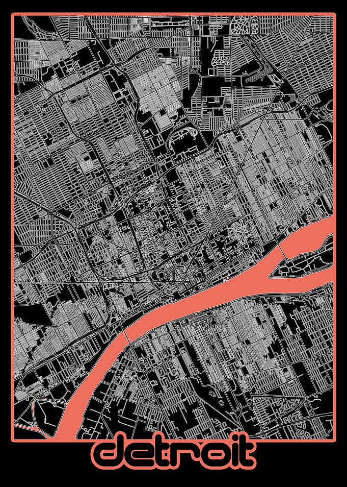 detroit map black