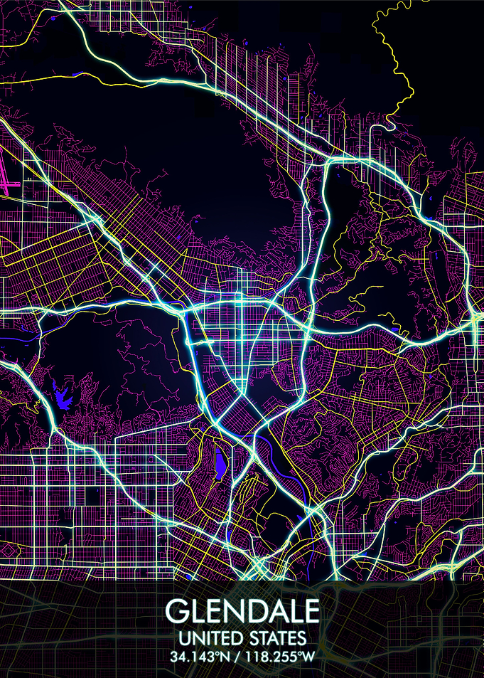 Glendale California Map