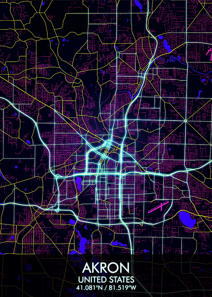 Akron Ohio Map