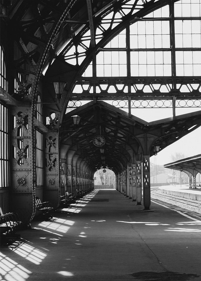 black white station