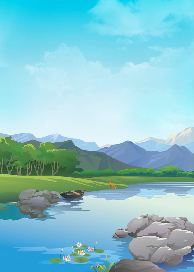 Mountains at Water Nature